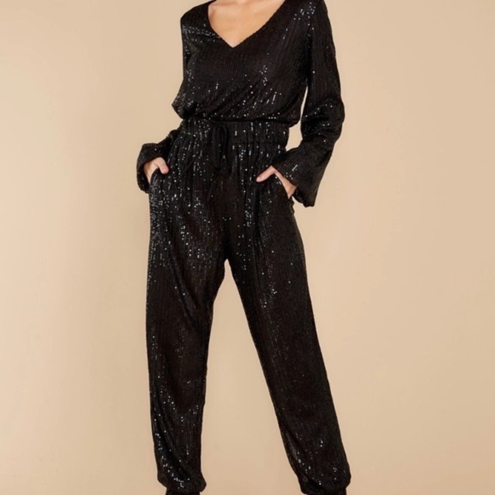 NWT black sequin jumpsuit